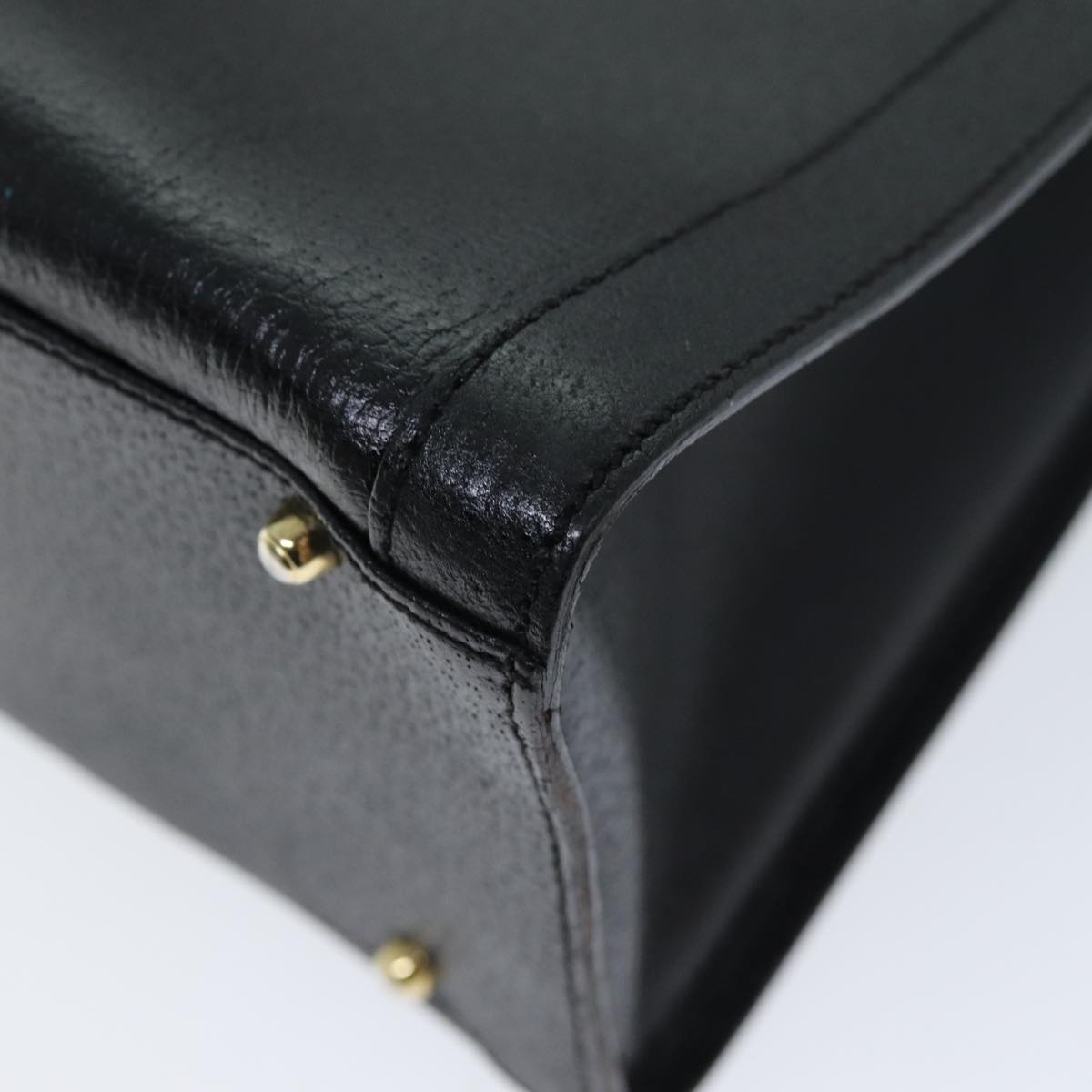 GUCCI Bamboo Hand Bag Leather Black 002 1095 0260 Auth ep4125