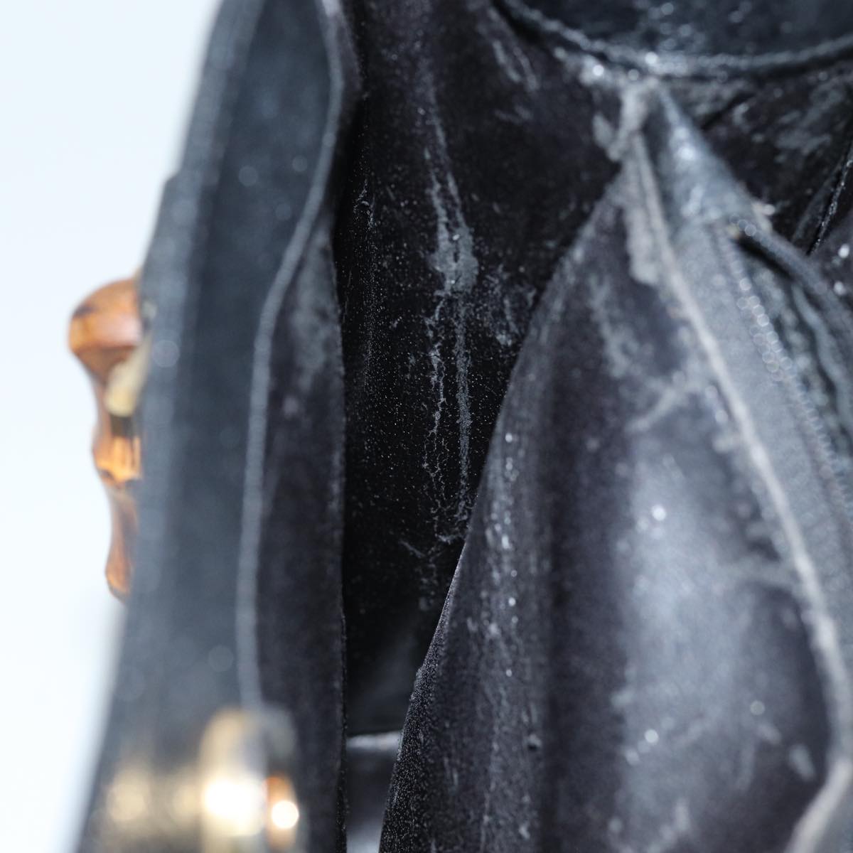 GUCCI Bamboo Hand Bag Leather Black 002 1095 0260 Auth ep4125