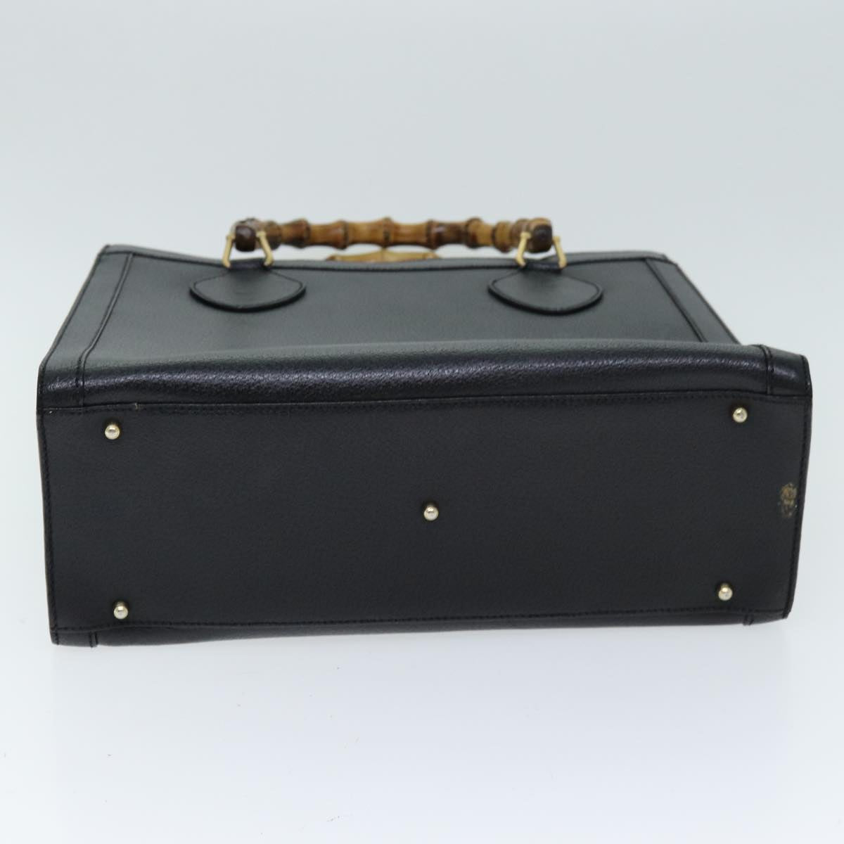 GUCCI Bamboo Hand Bag Leather Black 002 1095 0260 Auth ep4125