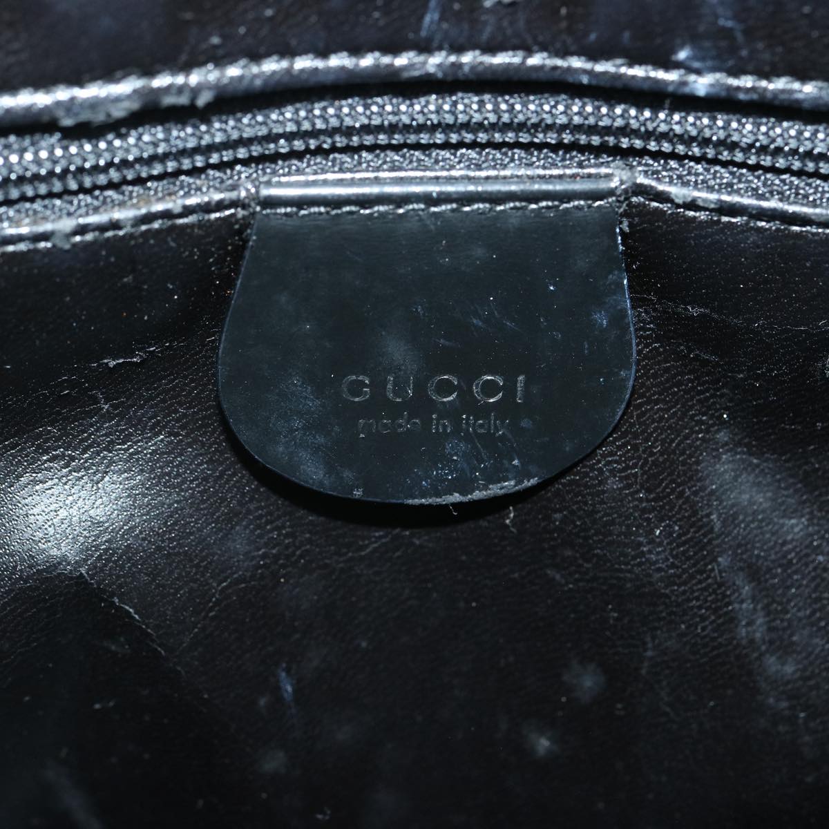 GUCCI Shoulder Bag Patent leather Black 001 1364 1703 Auth ep4128