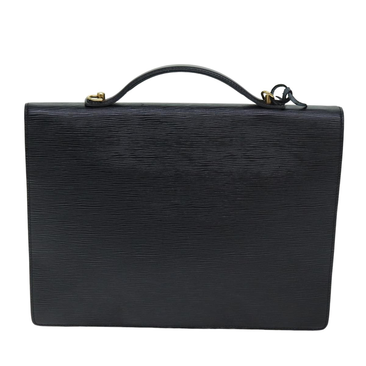 LOUIS VUITTON Epi Porte Documents Bandouliere Briefcase Black M54467 Auth ep4210