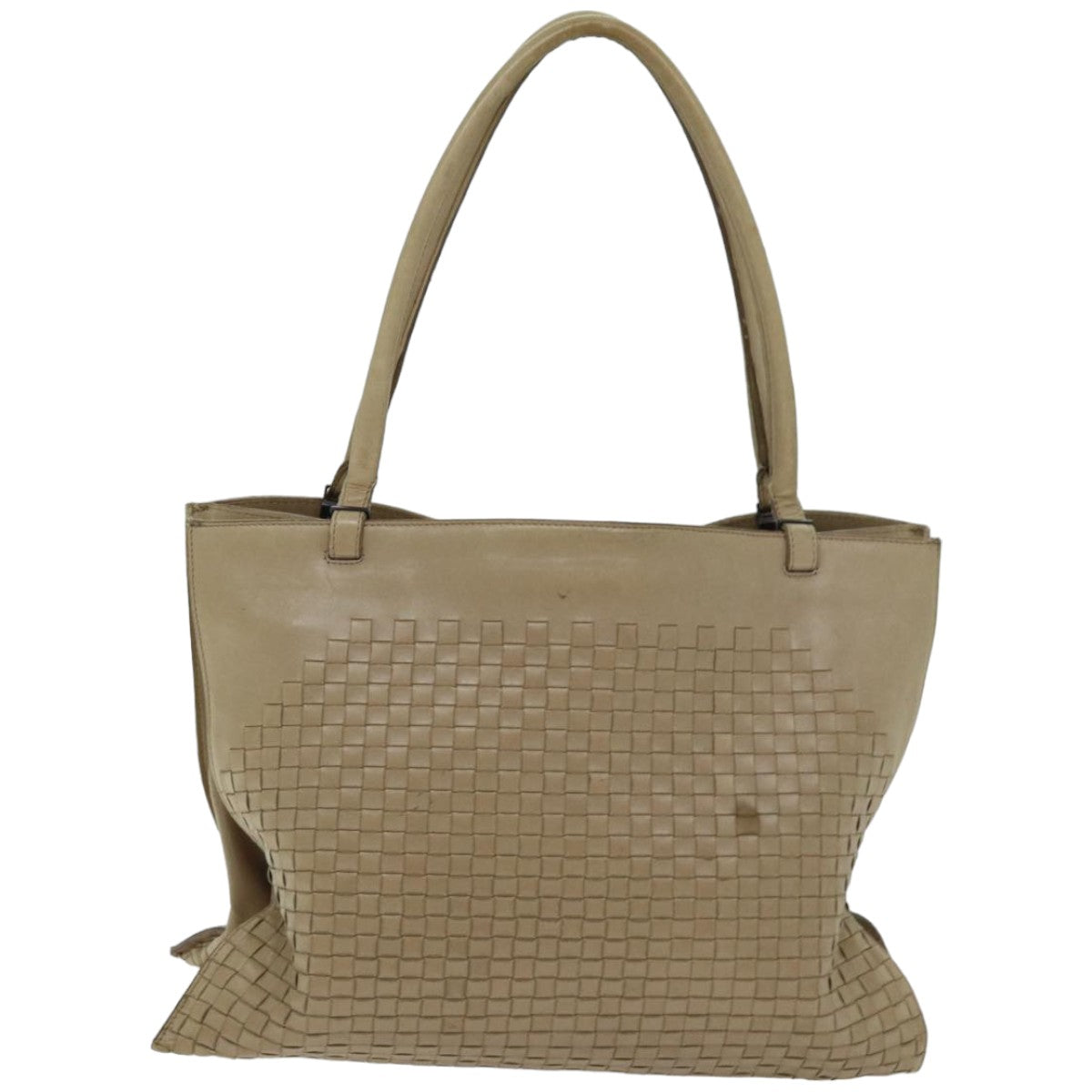 BOTTEGA VENETA INTRECCIATO Tote Bag Leather Beige Auth ep4285