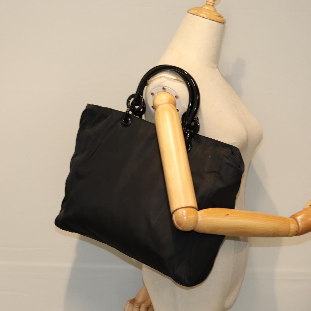 PRADA Hand Bag Nylon Black Auth ep4308