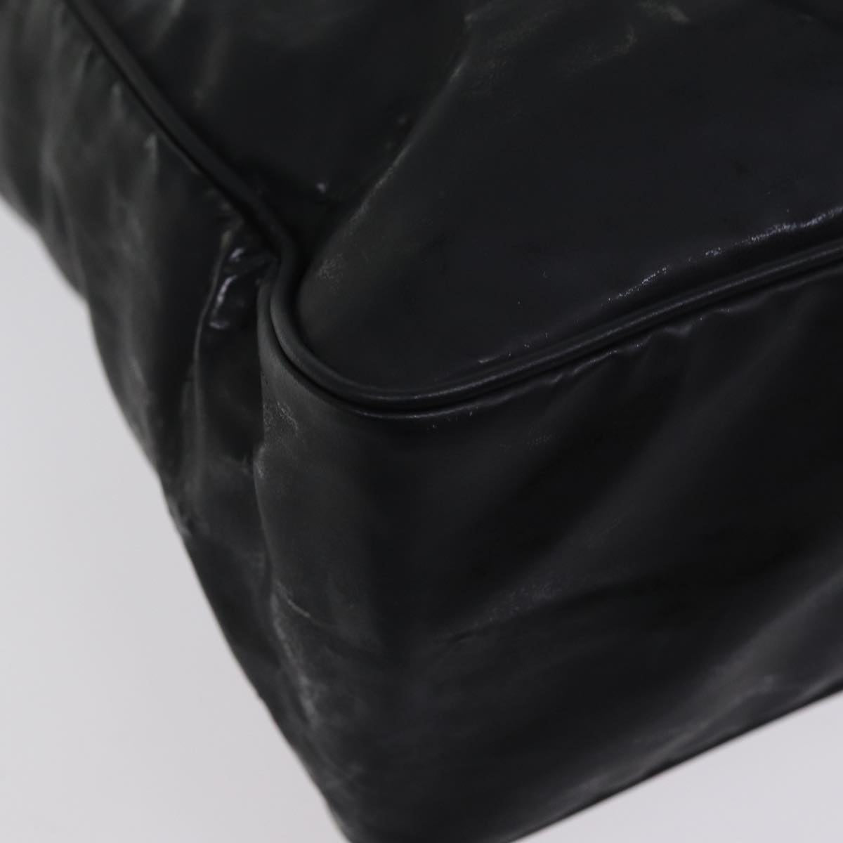 CHANEL Chain Shoulder Bag Coated Canvas Black CC Auth ep4383