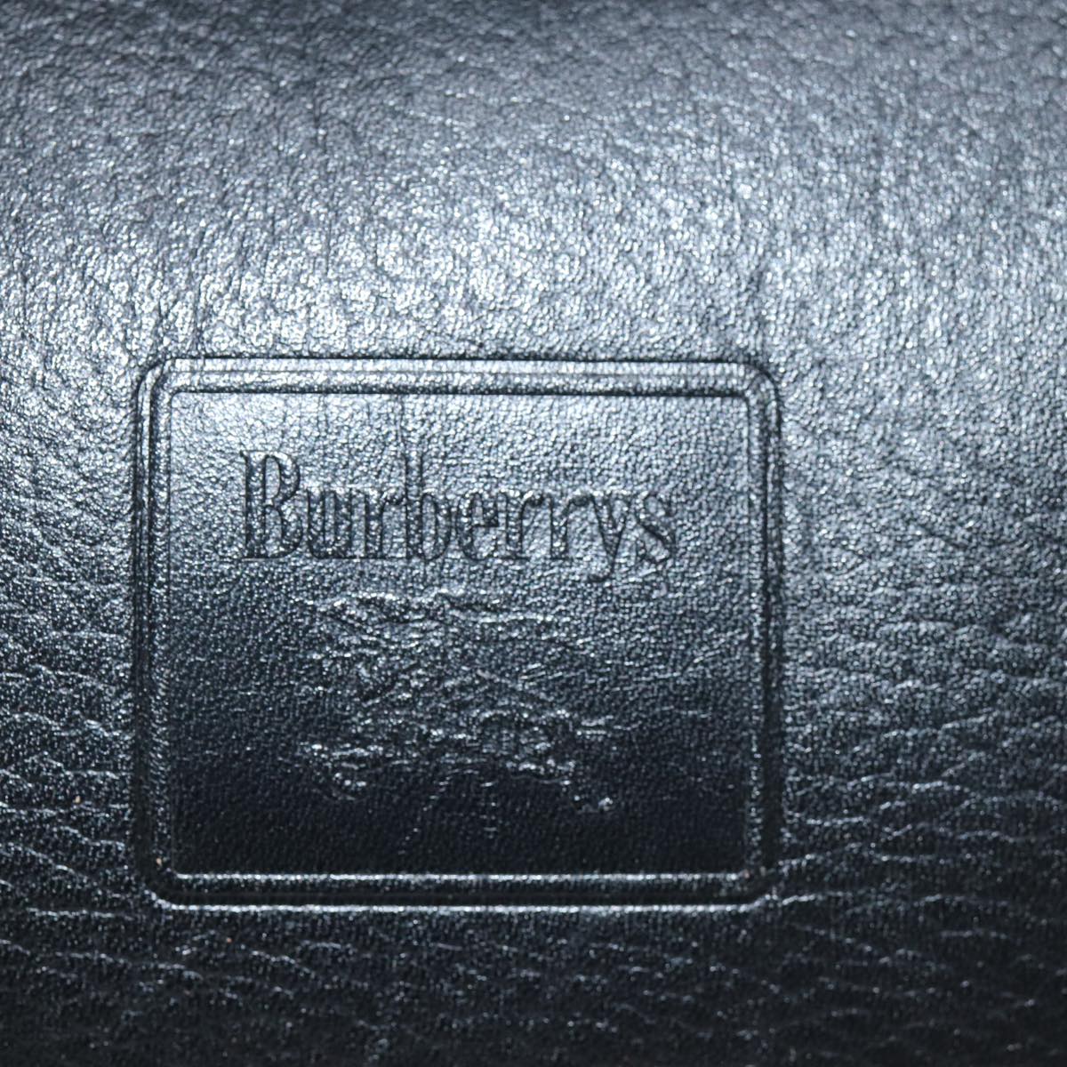 Burberrys Hand Bag Leather Black Auth ep4395