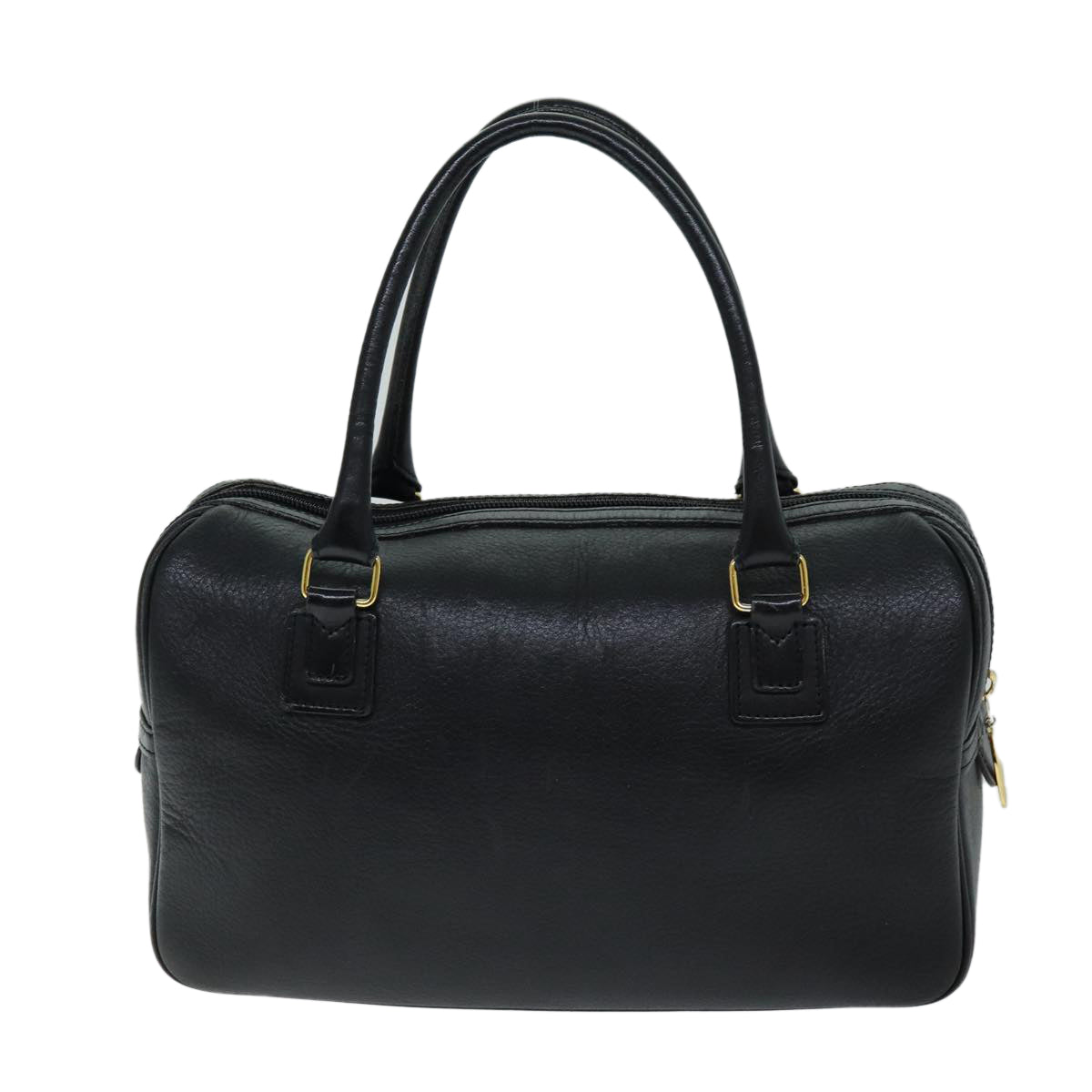 Burberrys Hand Bag Leather Black Auth ep4395