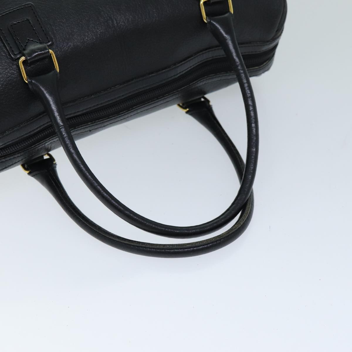 Burberrys Hand Bag Leather Black Auth ep4395