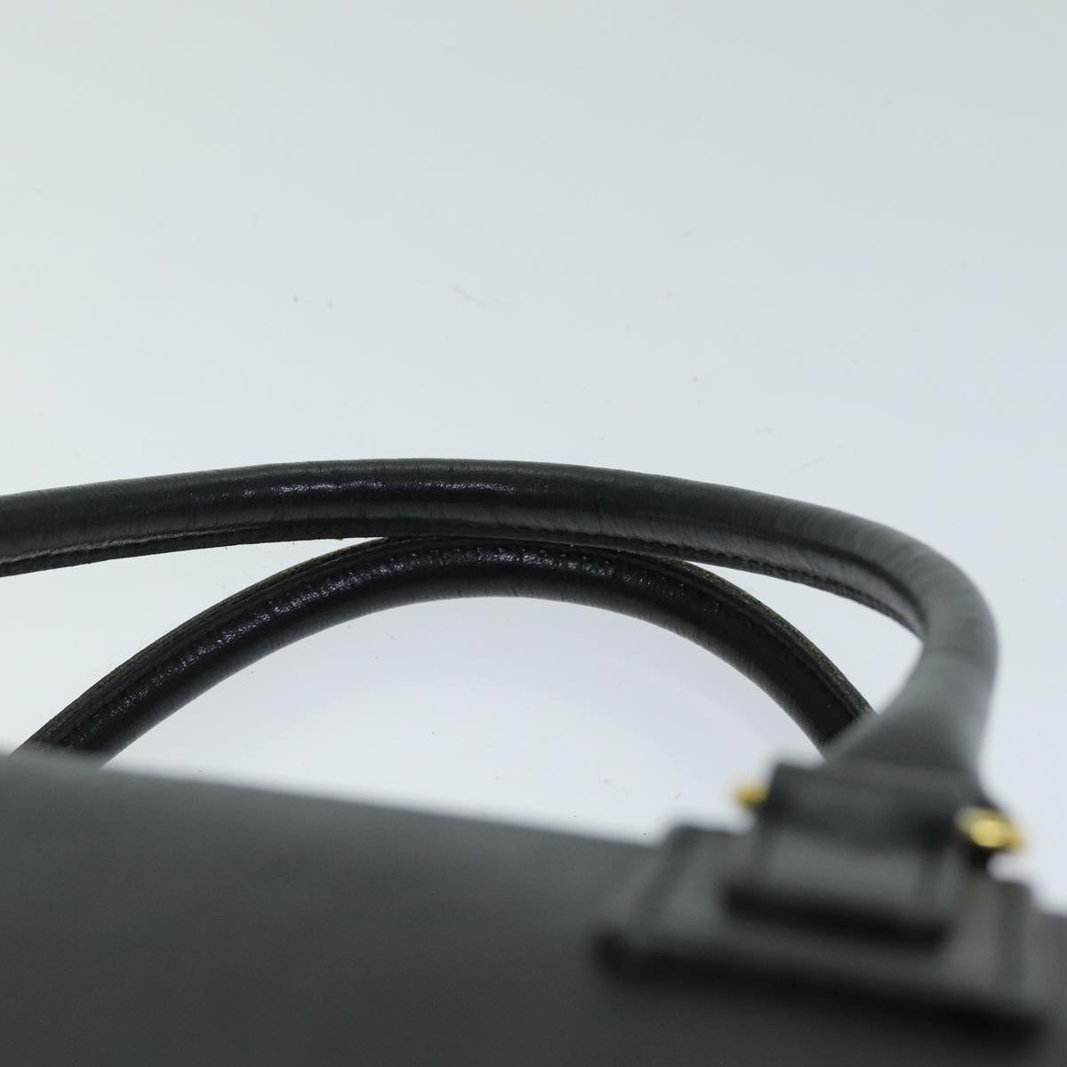 Burberrys Hand Bag Leather Black Auth ep4395