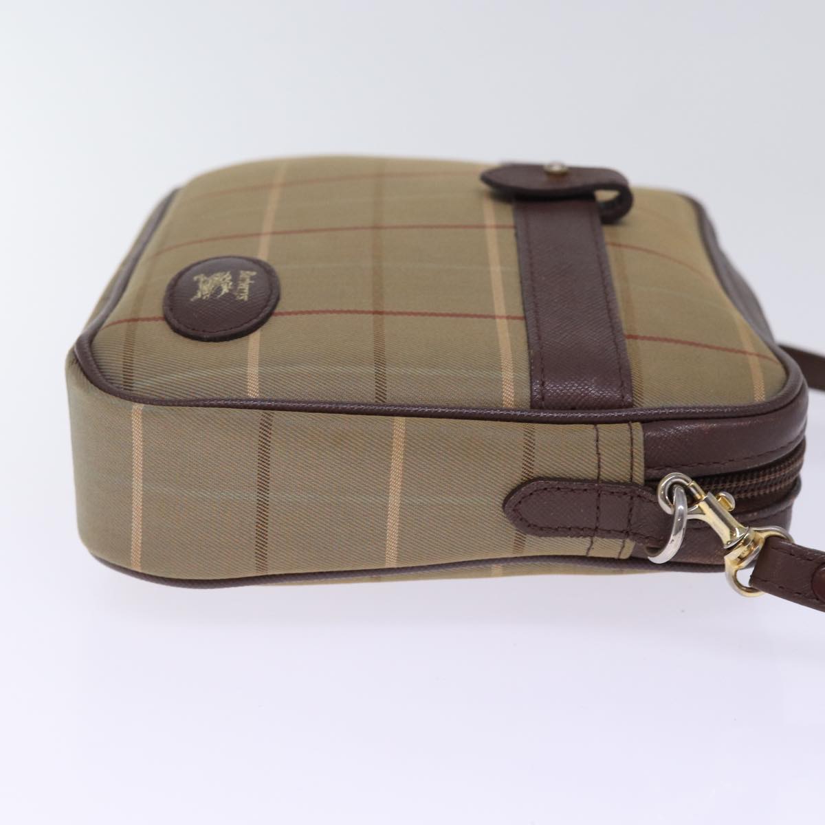 Burberrys Nova Check Shoulder Bag Canvas Brown Auth ep4438