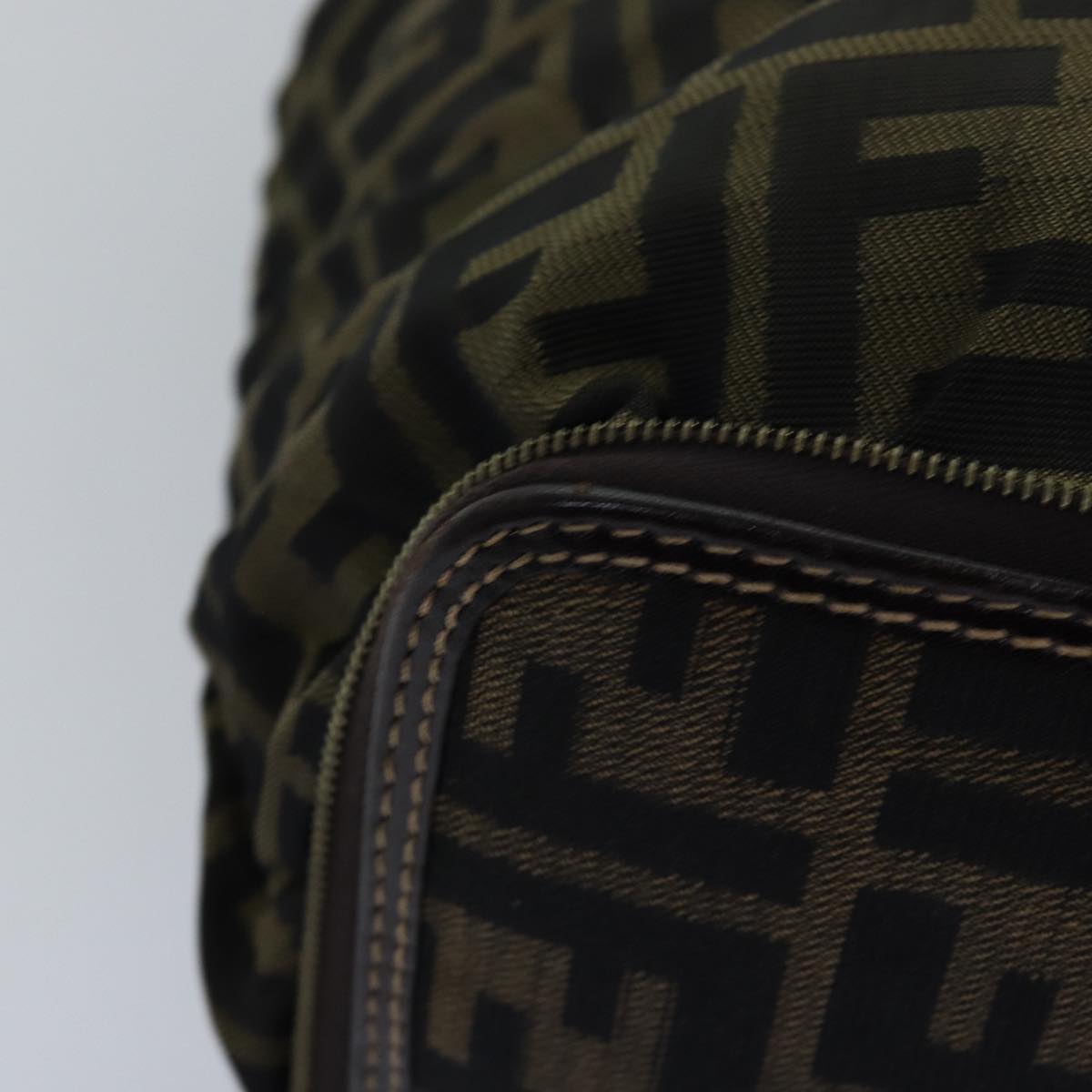 FENDI Zucca Canvas Tote Bag Black Brown Auth ep4488