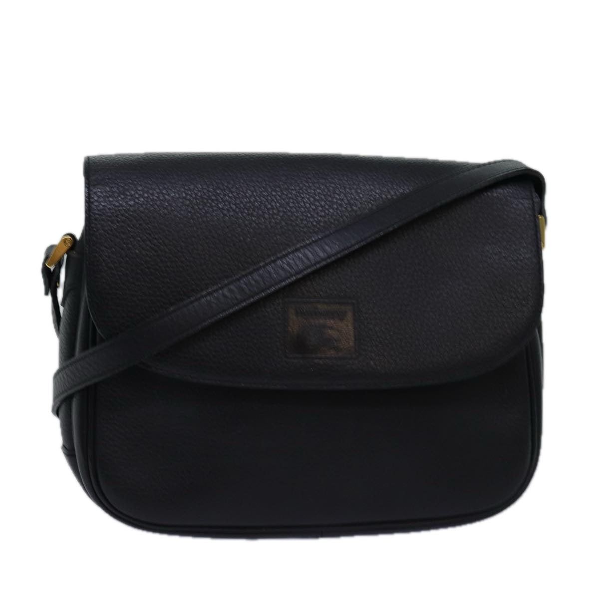 Burberrys Shoulder Bag Leather Black Auth ep4503