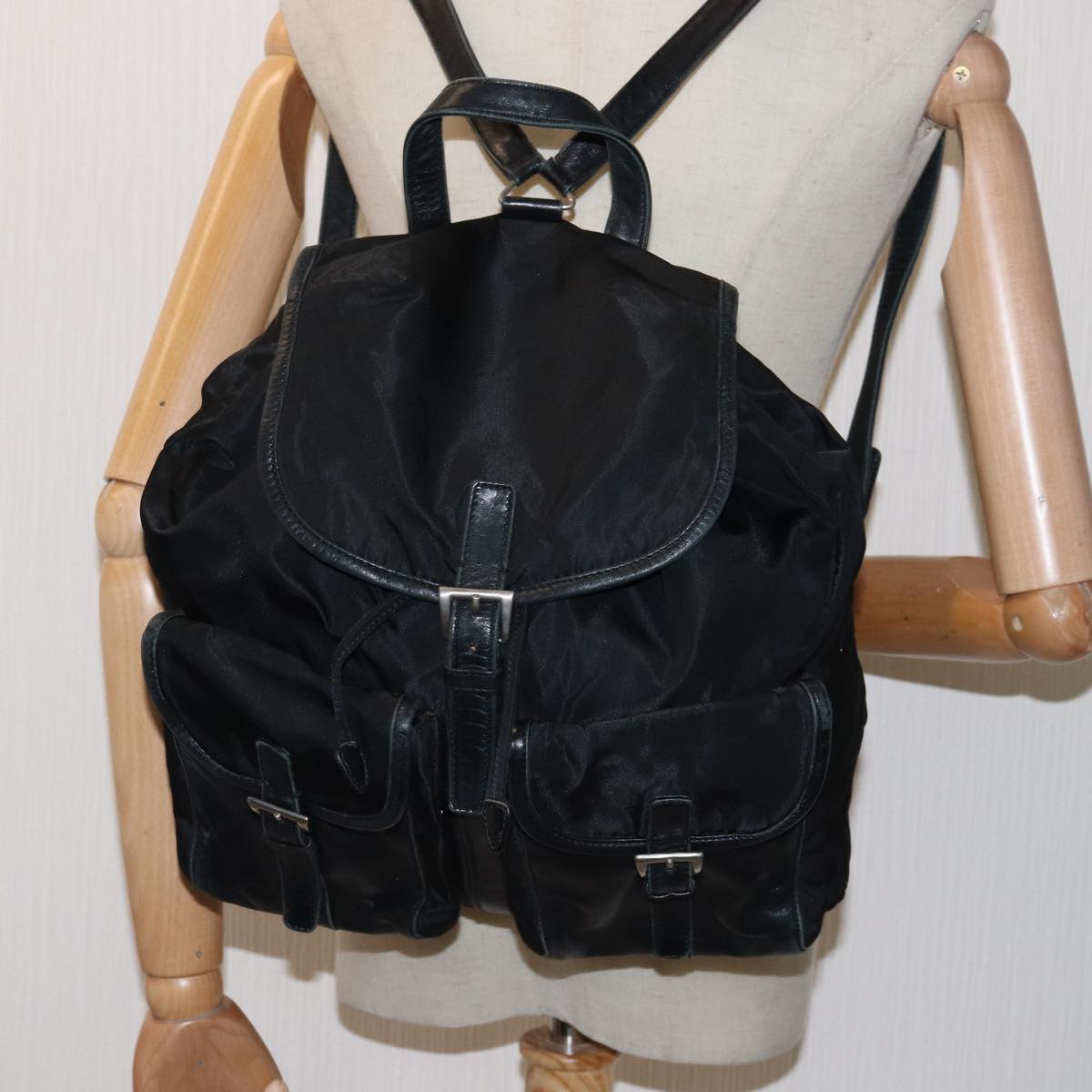 PRADA Backpack Nylon Black Auth ep4549