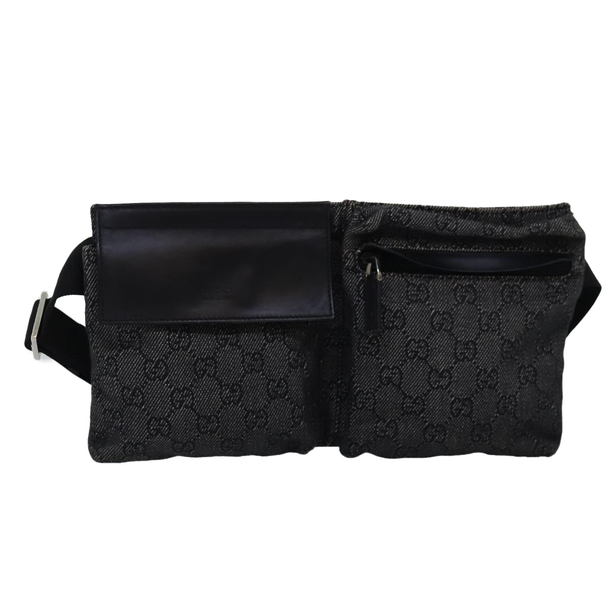 GUCCI GG Canvas Waist bag Black 28566 Auth ep4558