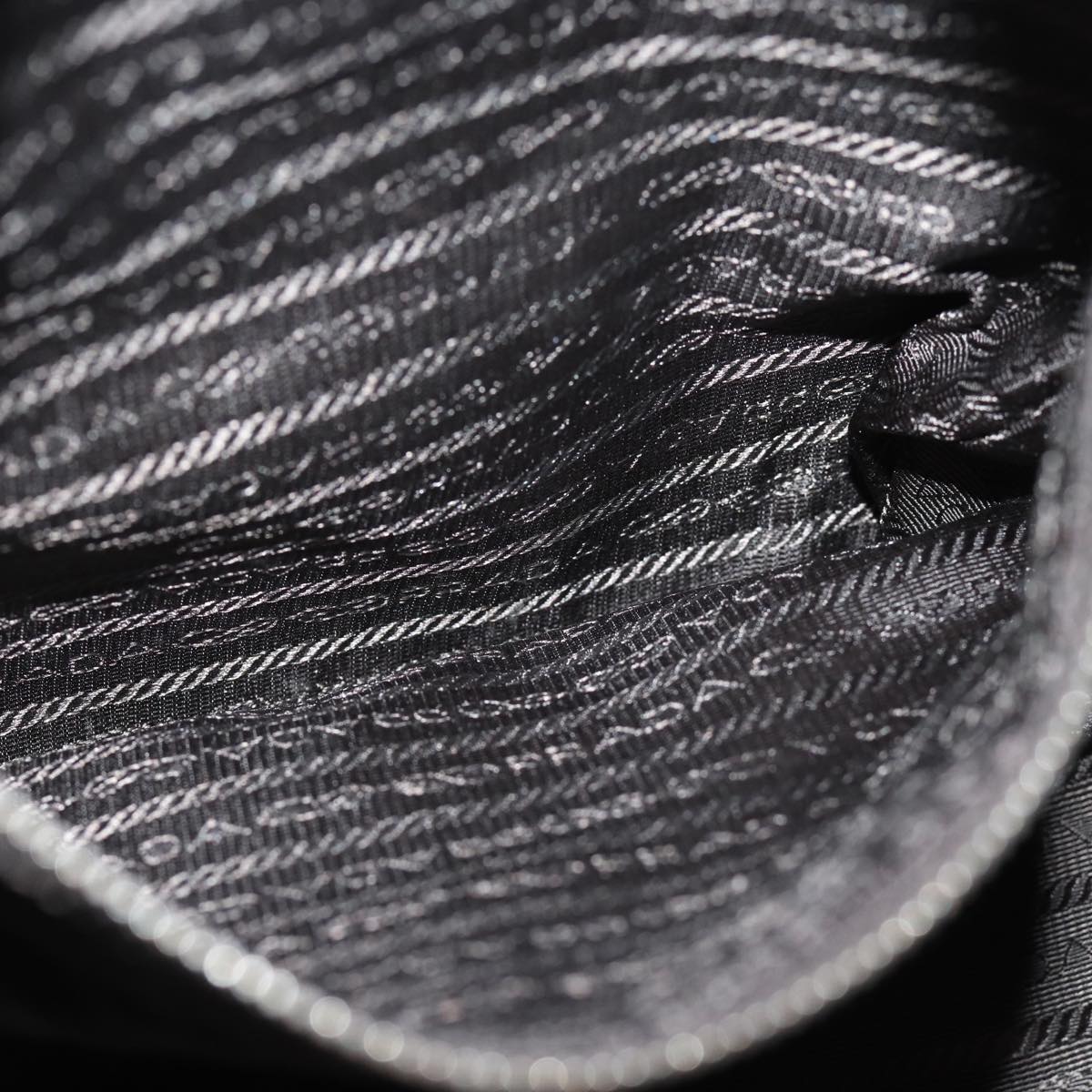 PRADA Shoulder Bag Leather Silver Auth ep4586