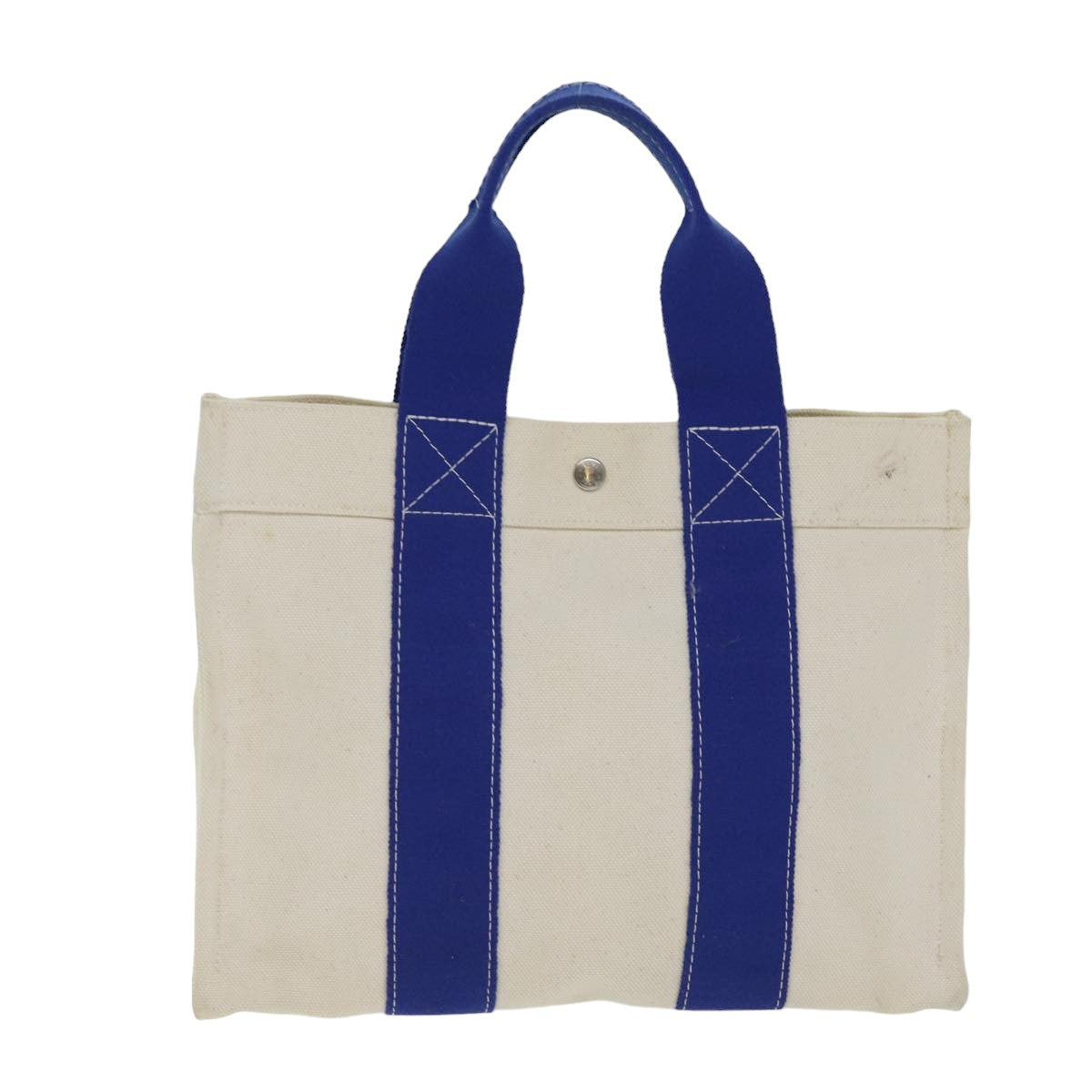 HERMES Bora Bora PM Tote Bag Canvas Blue White Auth ep4670