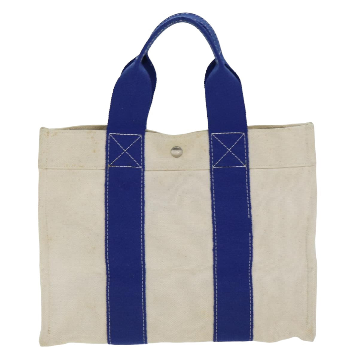 HERMES Bora Bora PM Tote Bag Canvas Blue White Auth ep4670