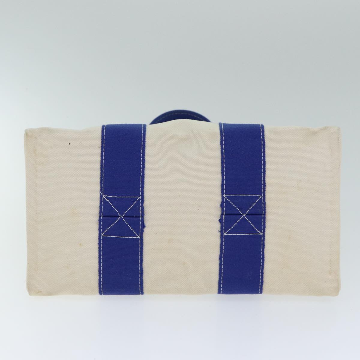 HERMES Bora Bora PM Tote Bag Canvas Blue White Auth ep4670