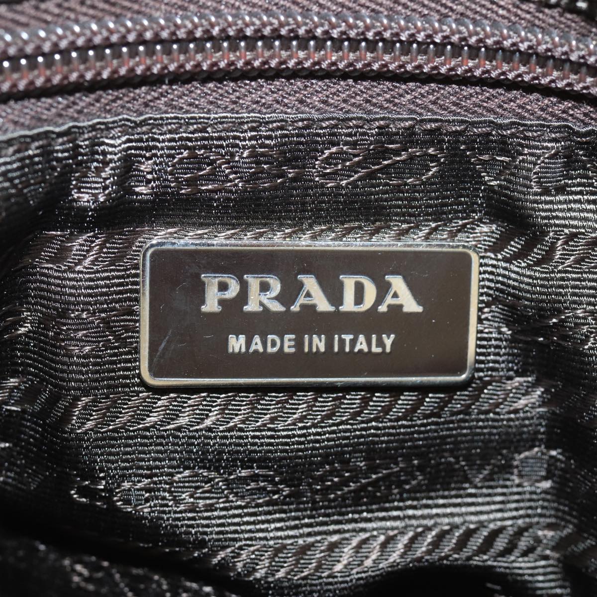 PRADA Hand Bag Canvas Beige Auth ep4722