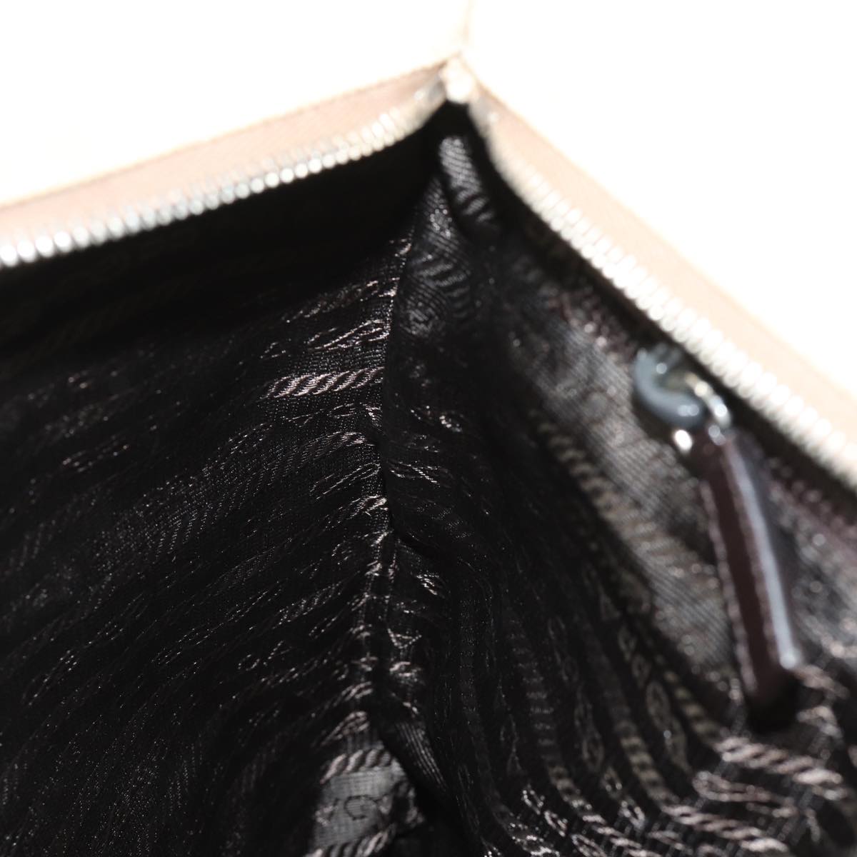 PRADA Hand Bag Canvas Beige Auth ep4722