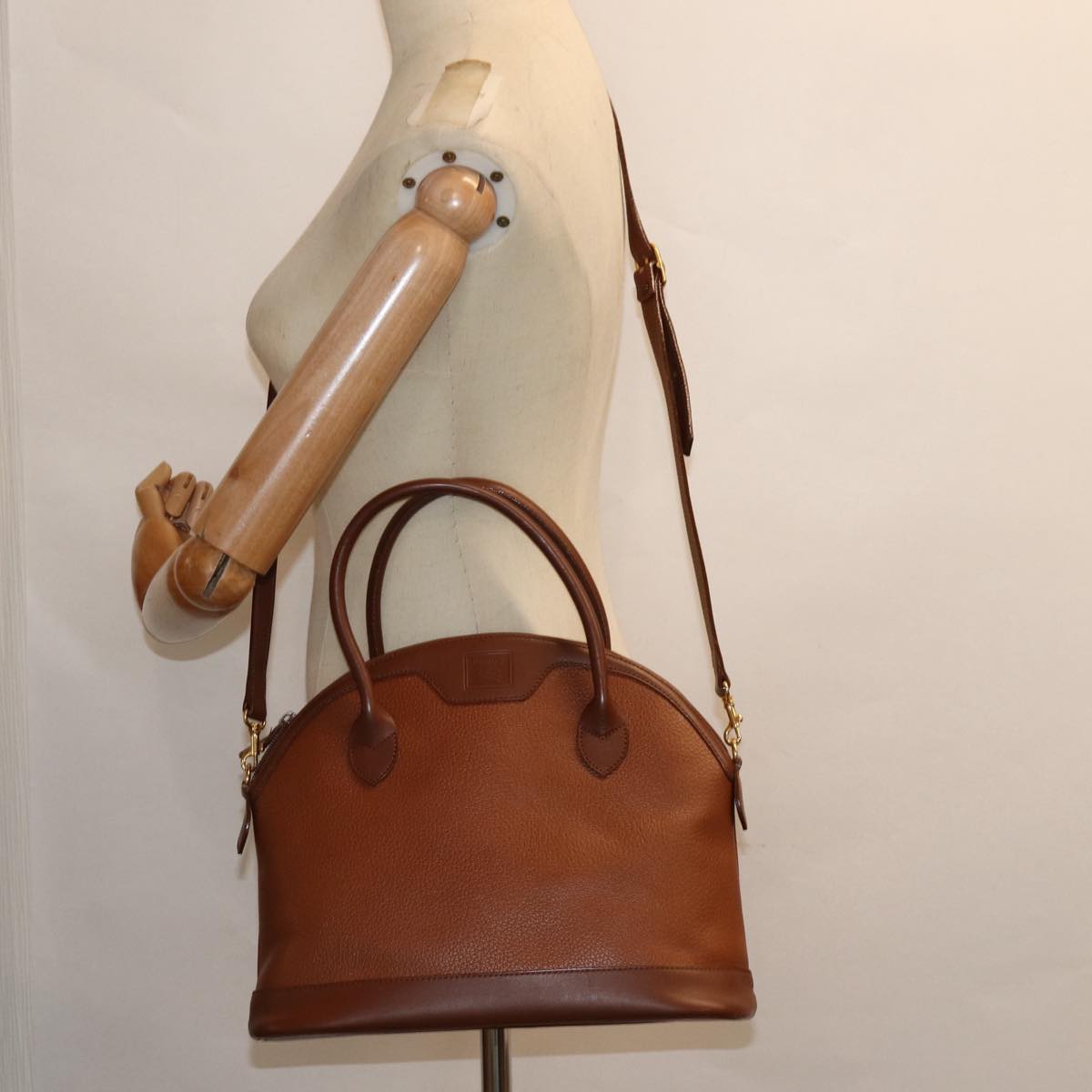 Burberrys Hand Bag Leather 2way Brown Auth ep4911