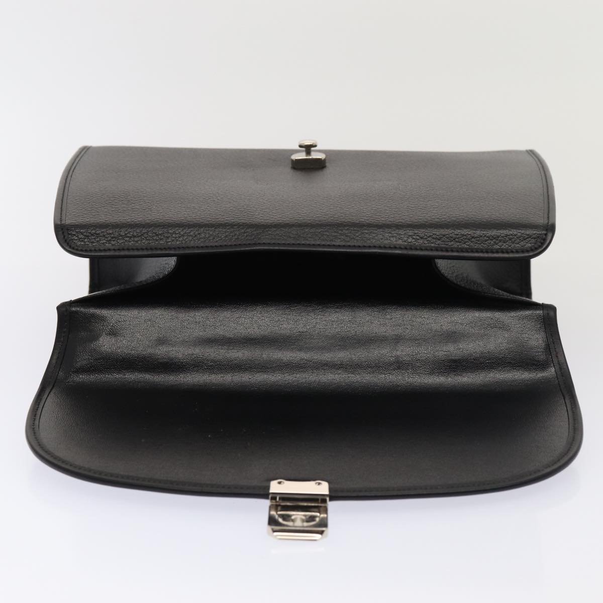 Burberrys Hand Bag Leather 2way Black Auth ep4940