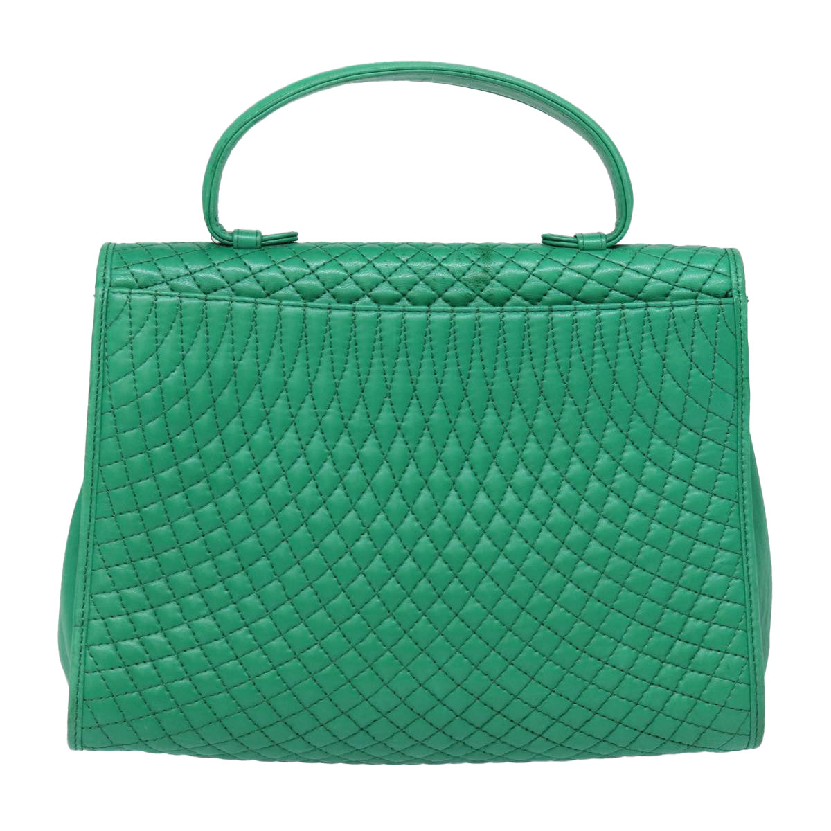 BALLY Chain Hand Bag Leather 2way Green Auth ep4991