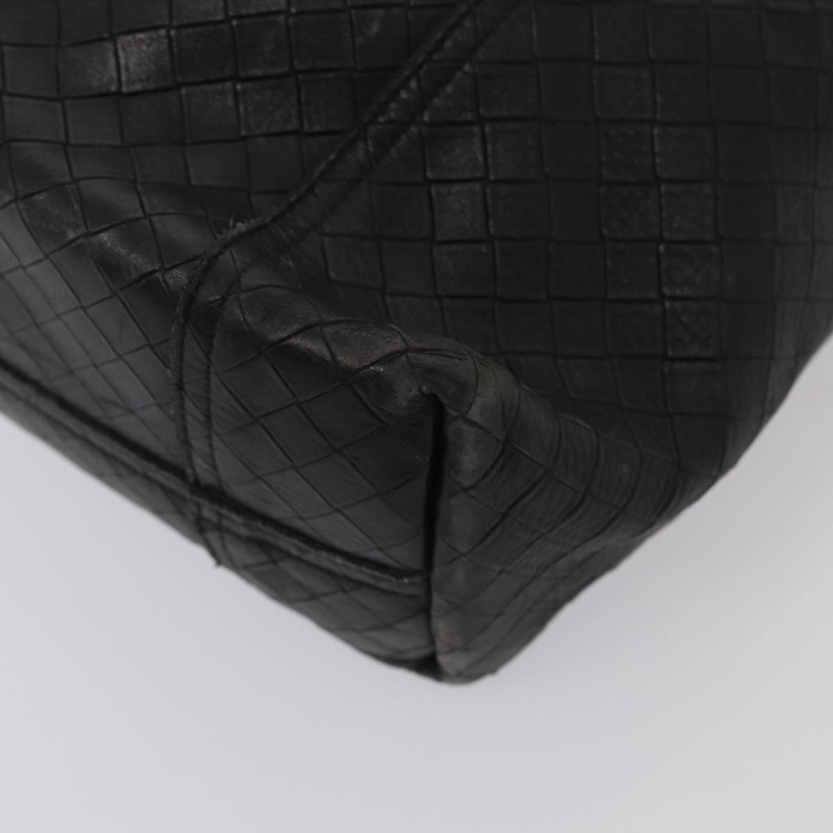 BOTTEGA VENETA INTRECCIATO Tote Bag Leather Black Auth ep5007