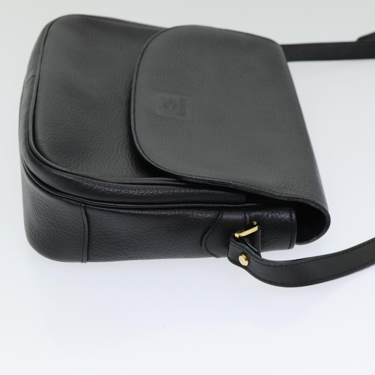 Burberrys Shoulder Bag Leather Black Auth ep5024