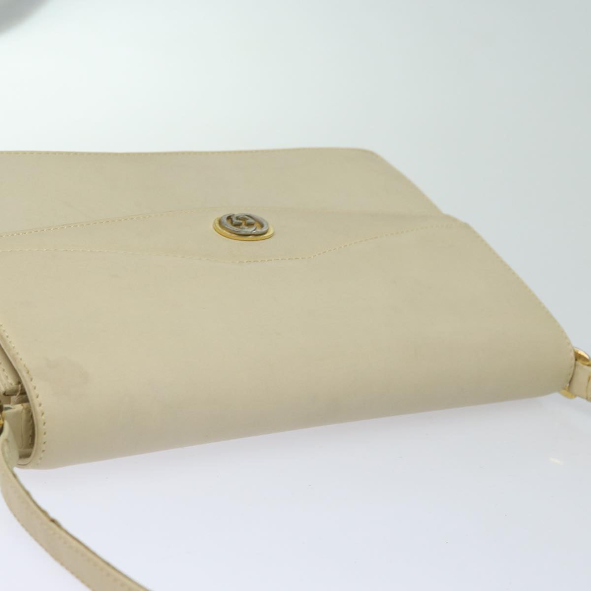 GUCCI Shoulder Bag Leather Cream 004 406 0105 Auth ep5064