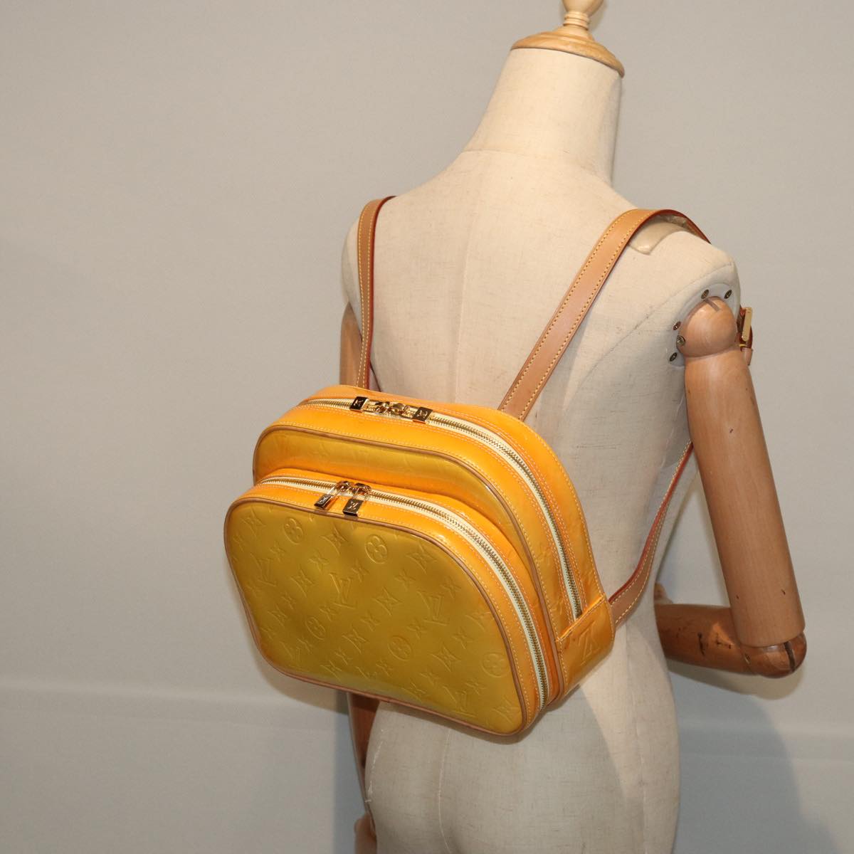 LOUIS VUITTON Monogram Vernis Marley Backpack Yellow M91040 LV Auth ep5066