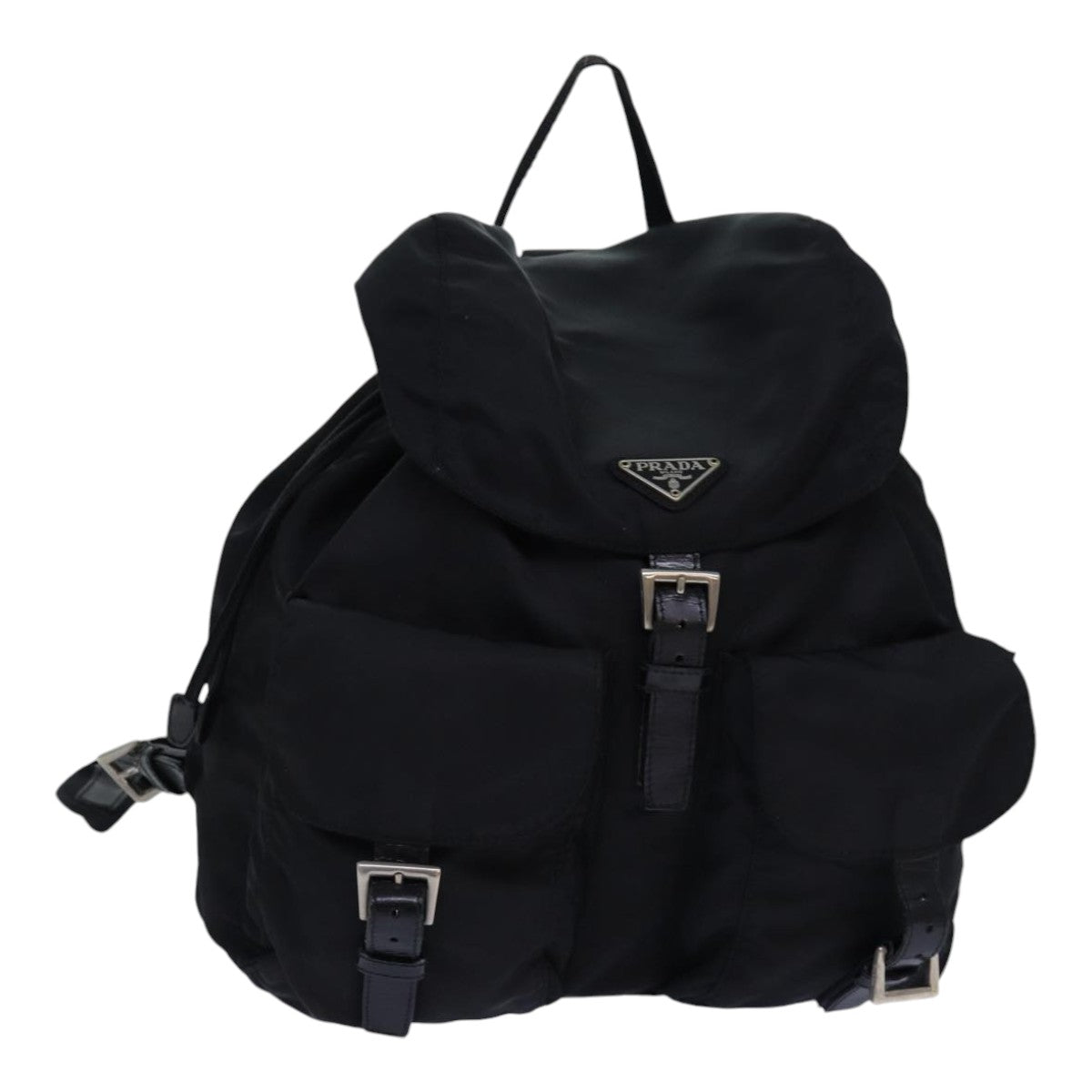 PRADA Backpack Nylon Black Silver Auth ep5150