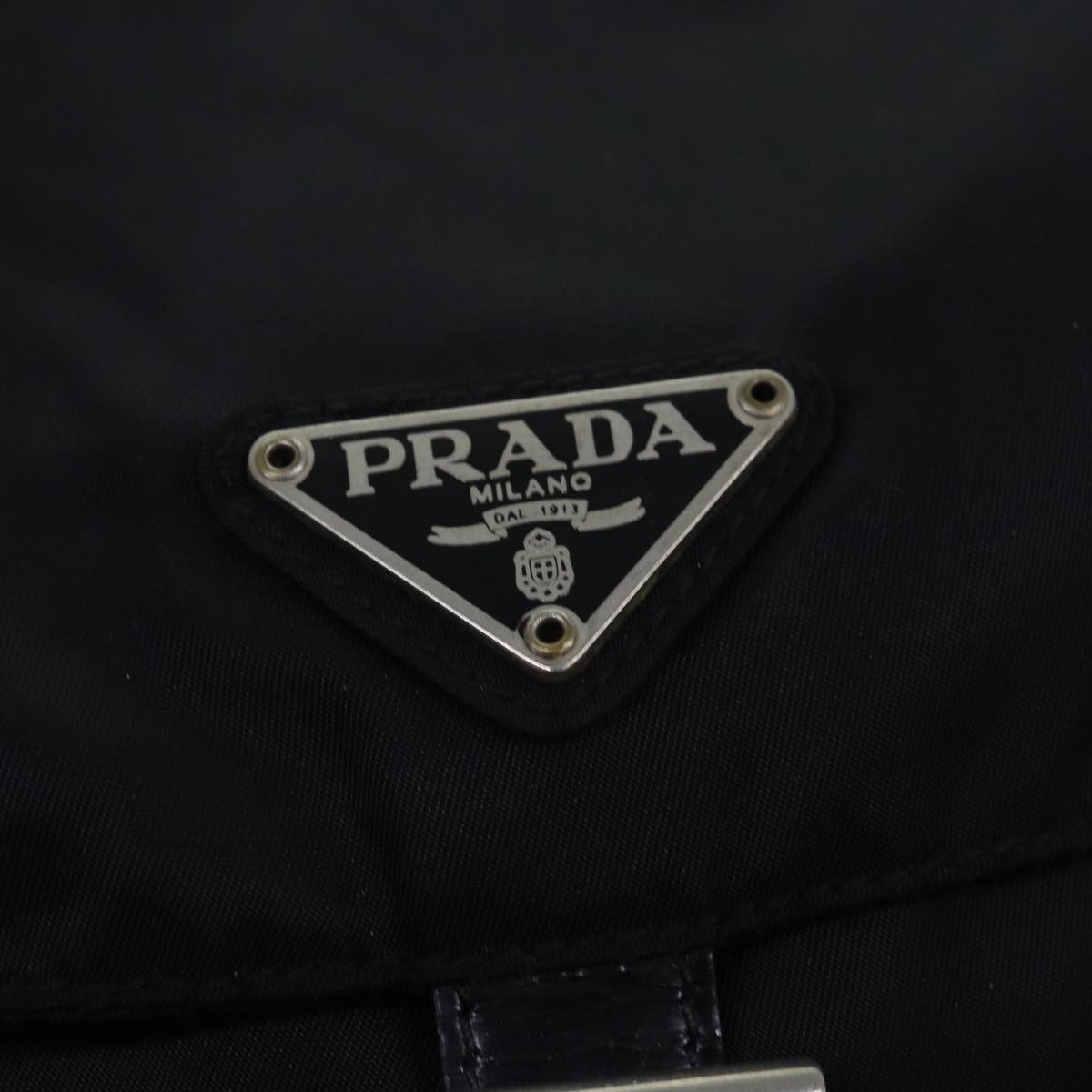 PRADA Backpack Nylon Black Silver Auth ep5150