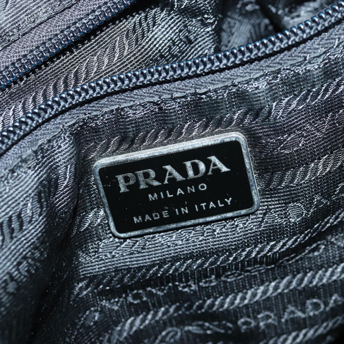 PRADA Backpack Nylon Black Silver Auth ep5150