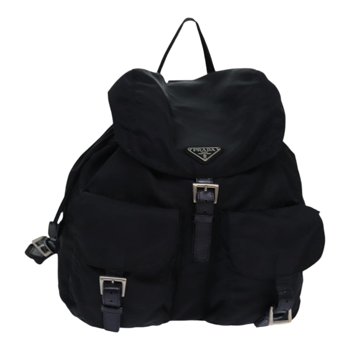 PRADA Backpack Nylon Black Silver Auth ep5150