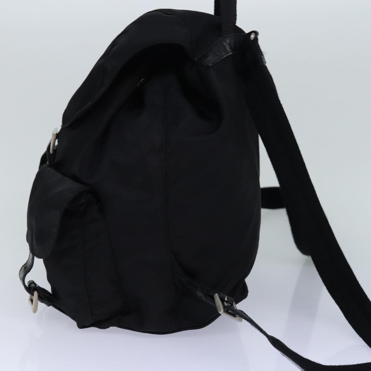 PRADA Backpack Nylon Black Silver Auth ep5150