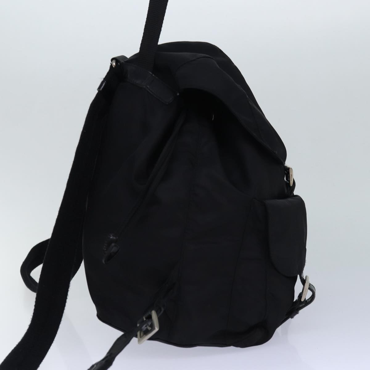 PRADA Backpack Nylon Black Silver Auth ep5150