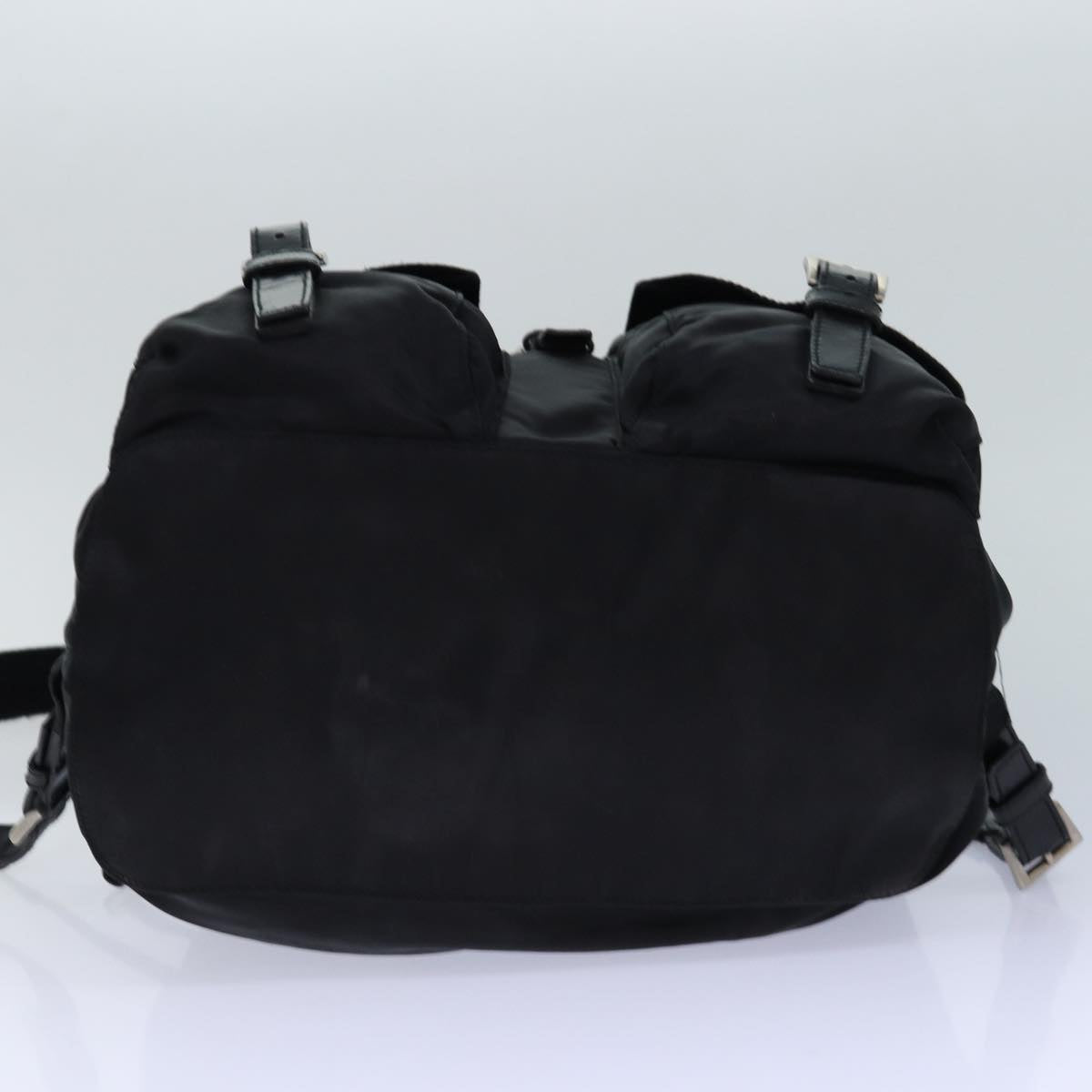 PRADA Backpack Nylon Black Silver Auth ep5150