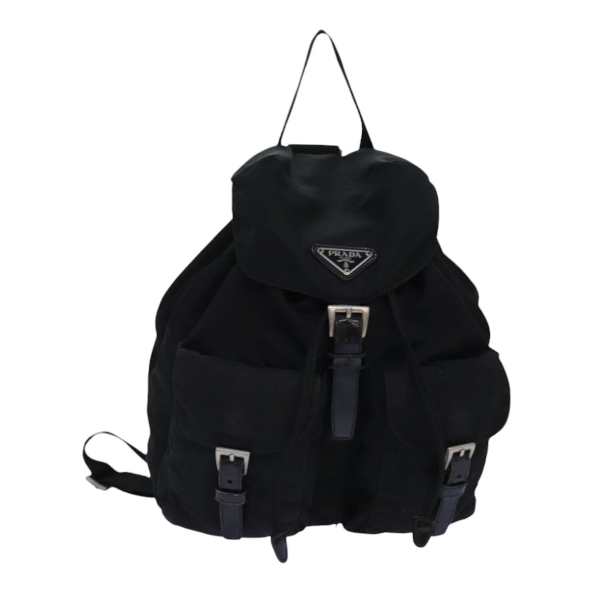 PRADA Backpack Nylon Black Silver Auth ep5169