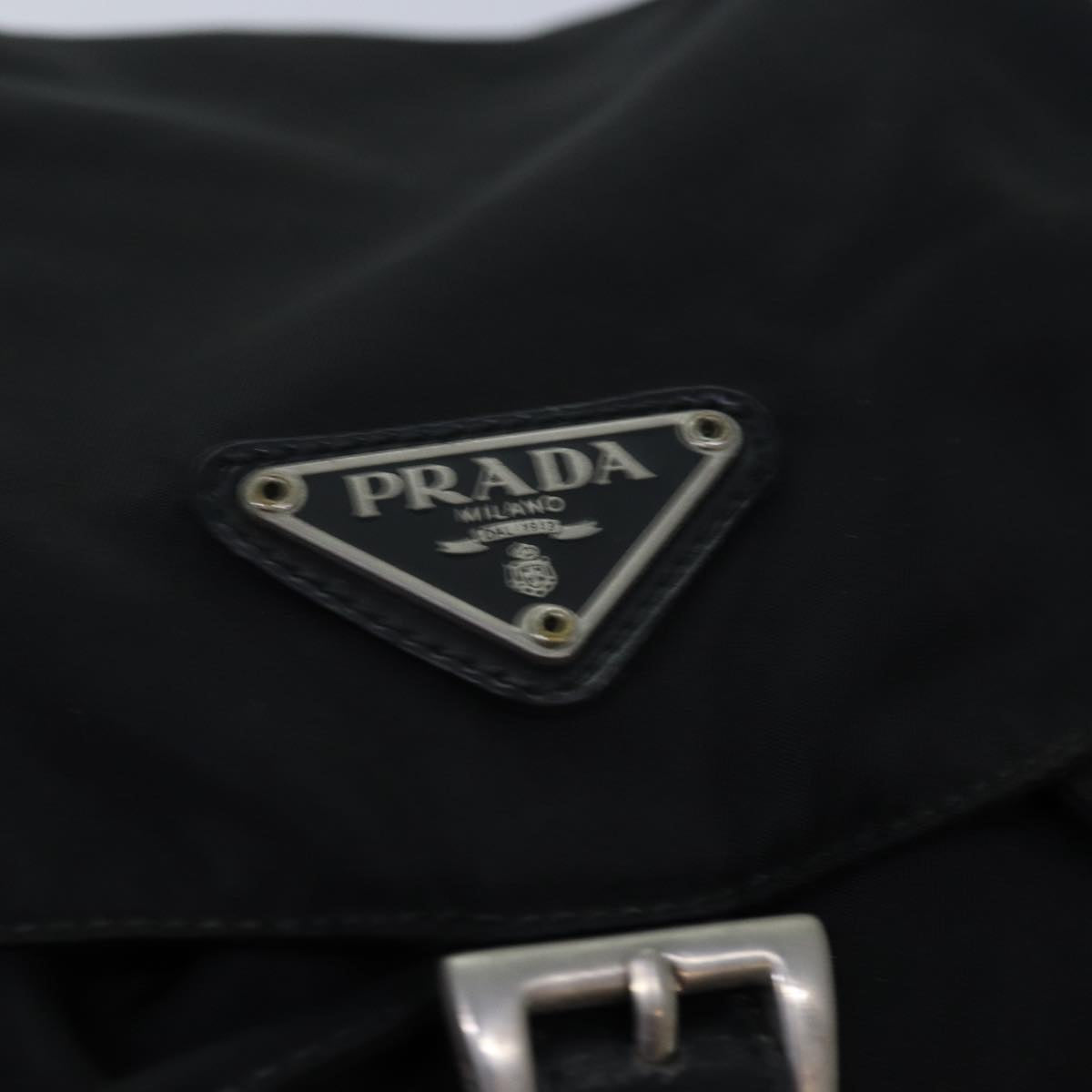 PRADA Backpack Nylon Black Silver Auth ep5169