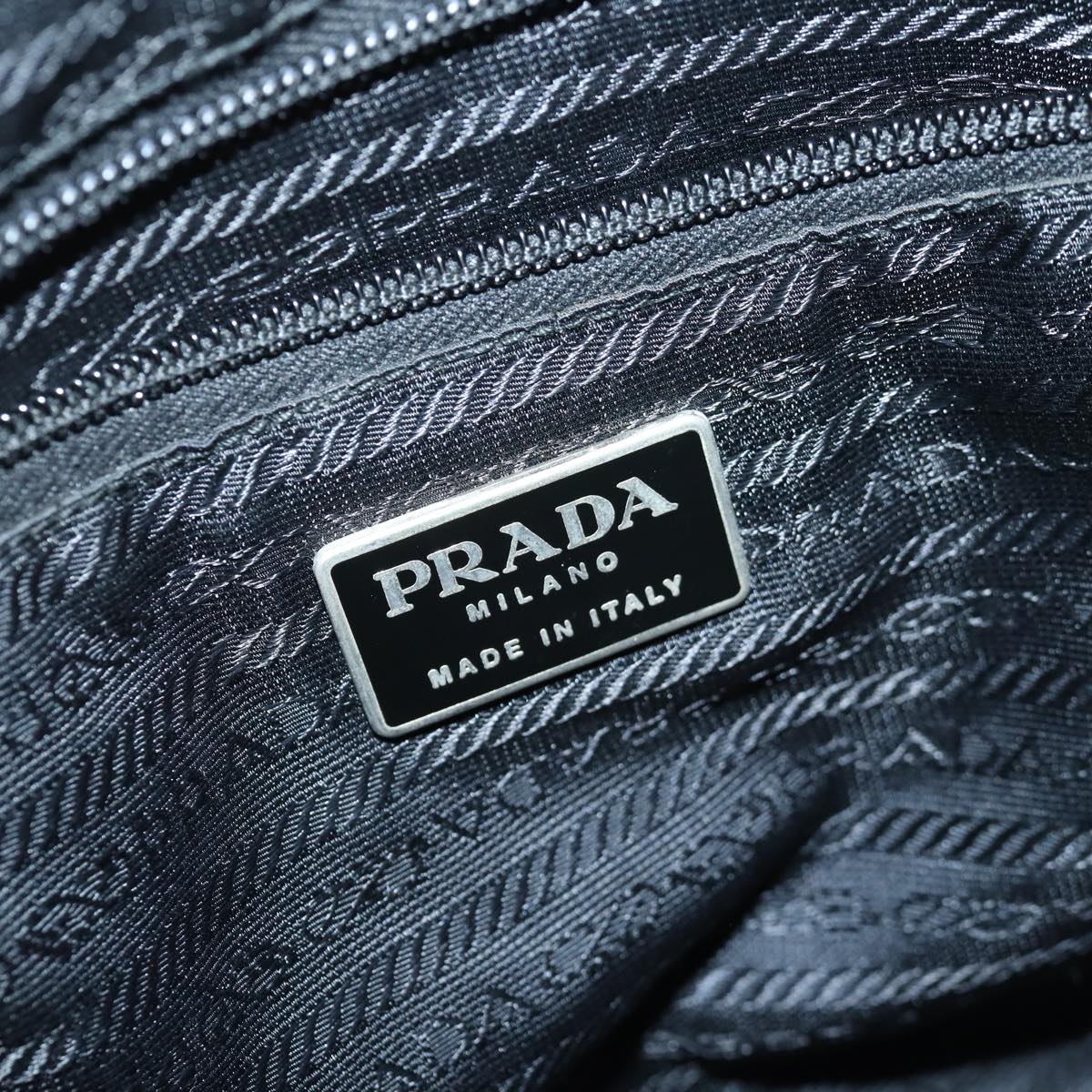 PRADA Backpack Nylon Black Silver Auth ep5169