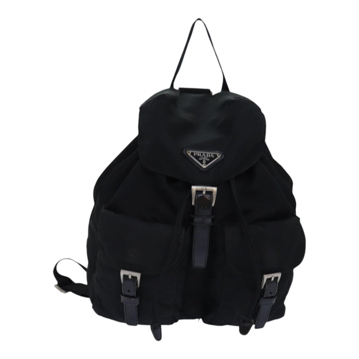 PRADA Backpack Nylon Black Silver Auth ep5169