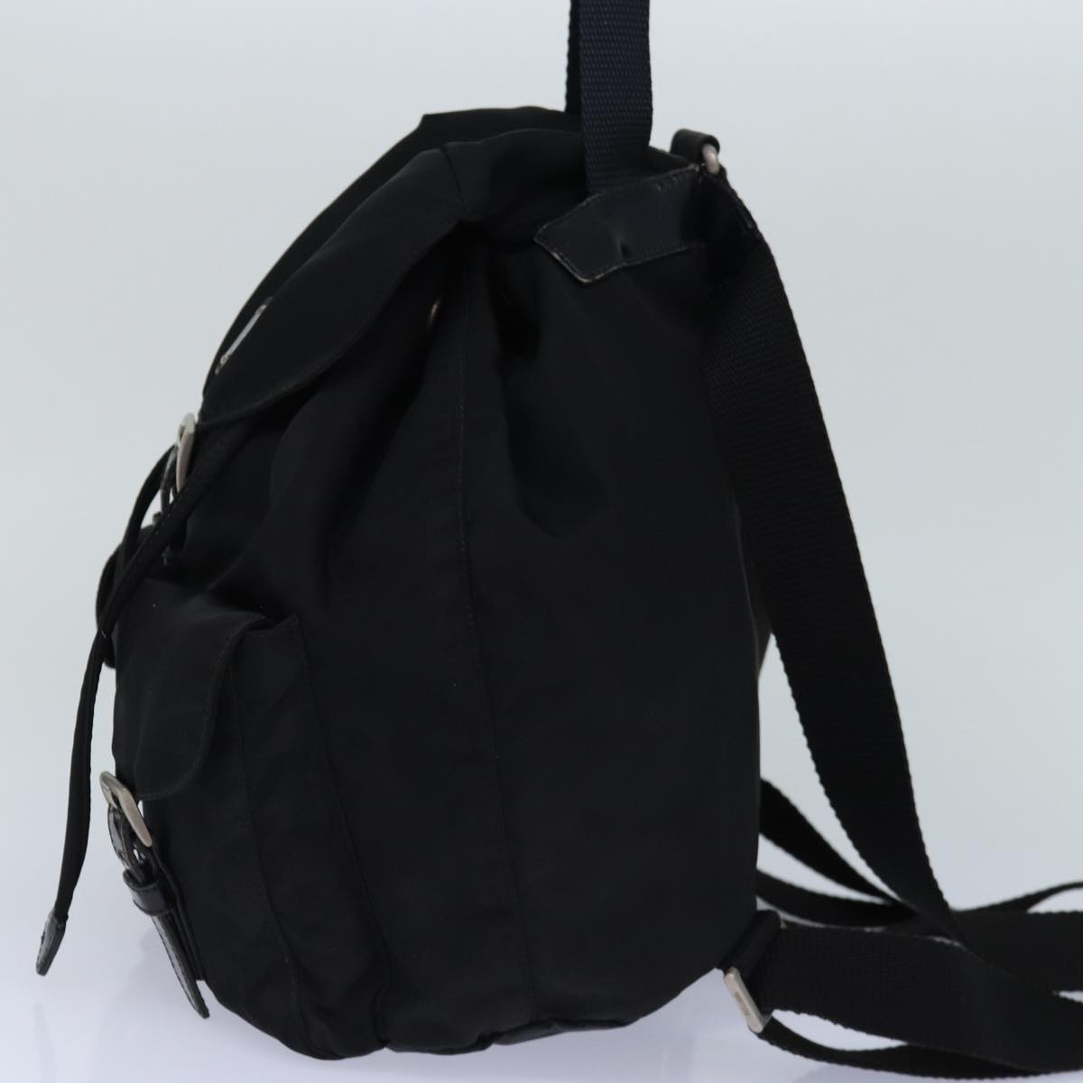 PRADA Backpack Nylon Black Silver Auth ep5169