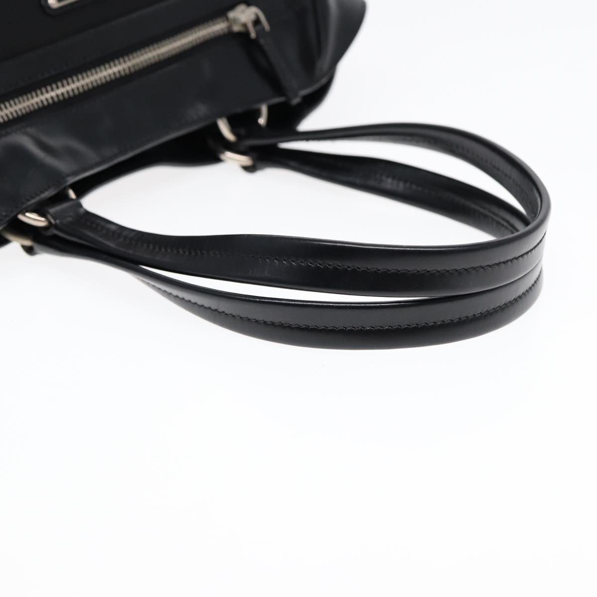 PRADA Hand Bag Nylon Black Silver Auth ep5212