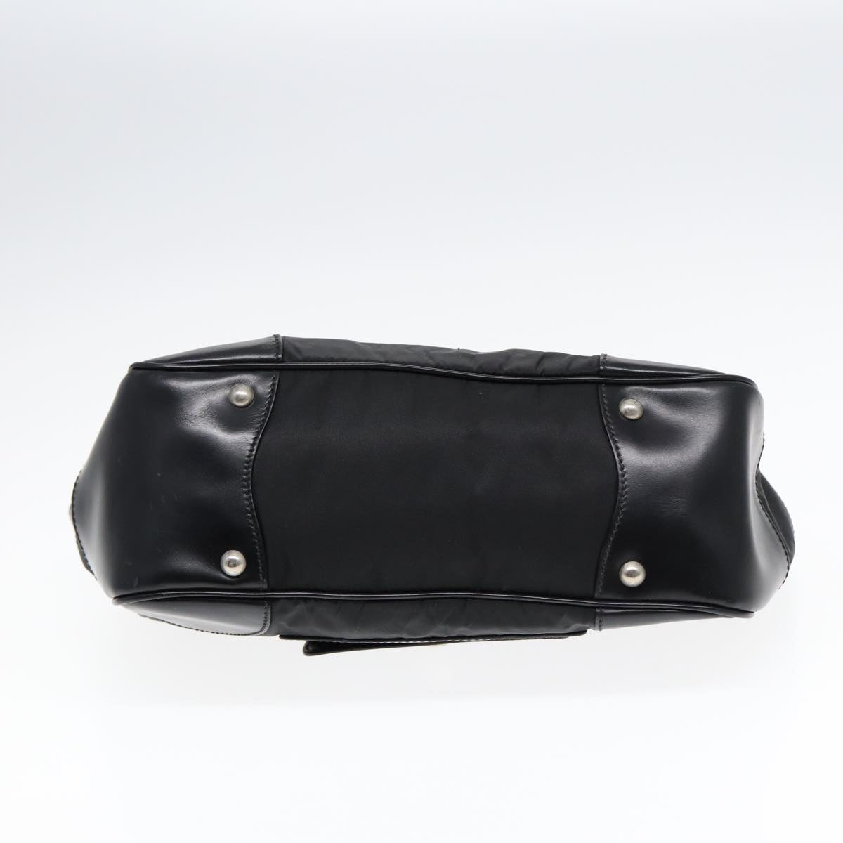 PRADA Hand Bag Nylon Black Silver Auth ep5212