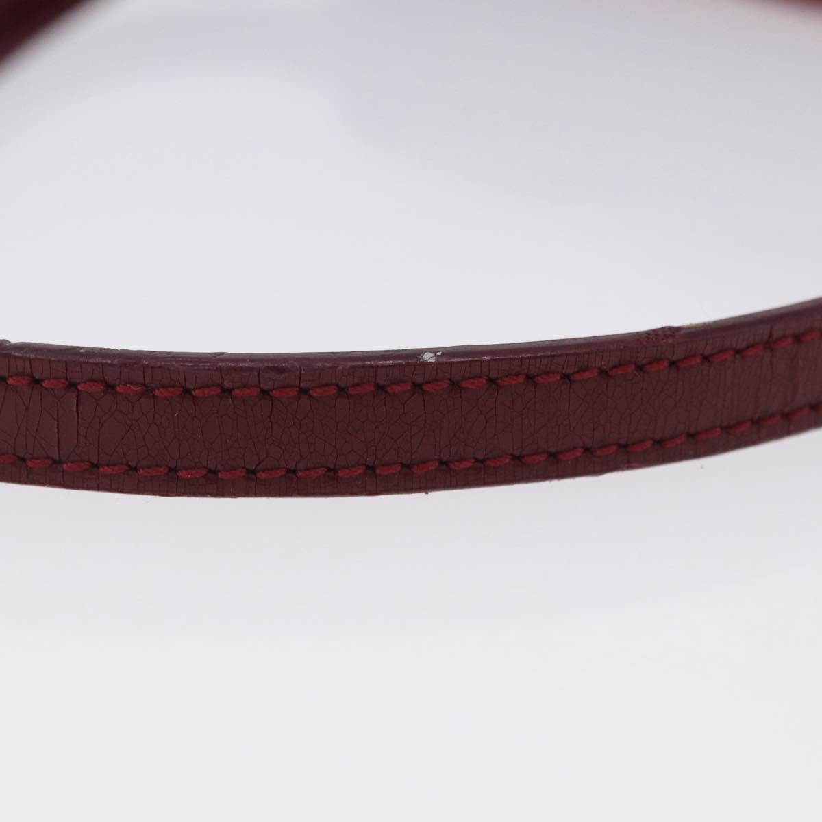 Christian Dior Canage Accessory Pouch Leather Red Gold Auth ep5334
