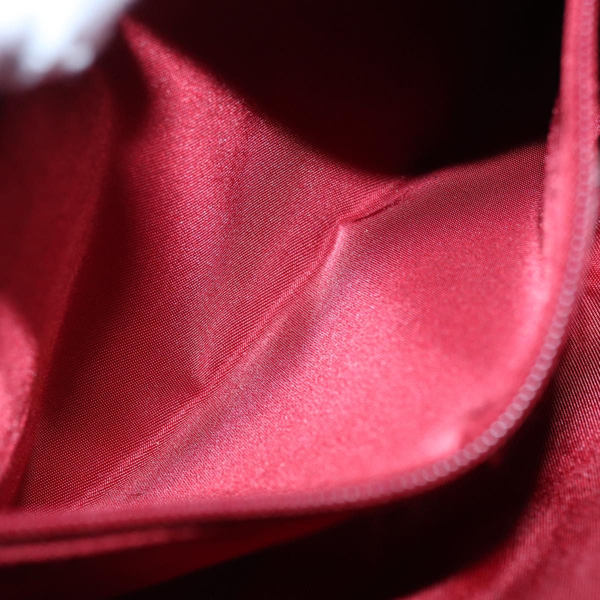 Christian Dior Canage Accessory Pouch Leather Red Gold Auth ep5334