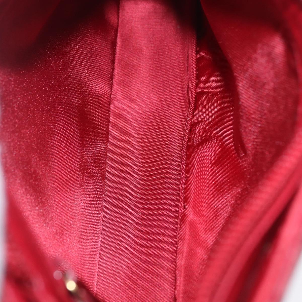 Christian Dior Canage Accessory Pouch Leather Red Gold Auth ep5334