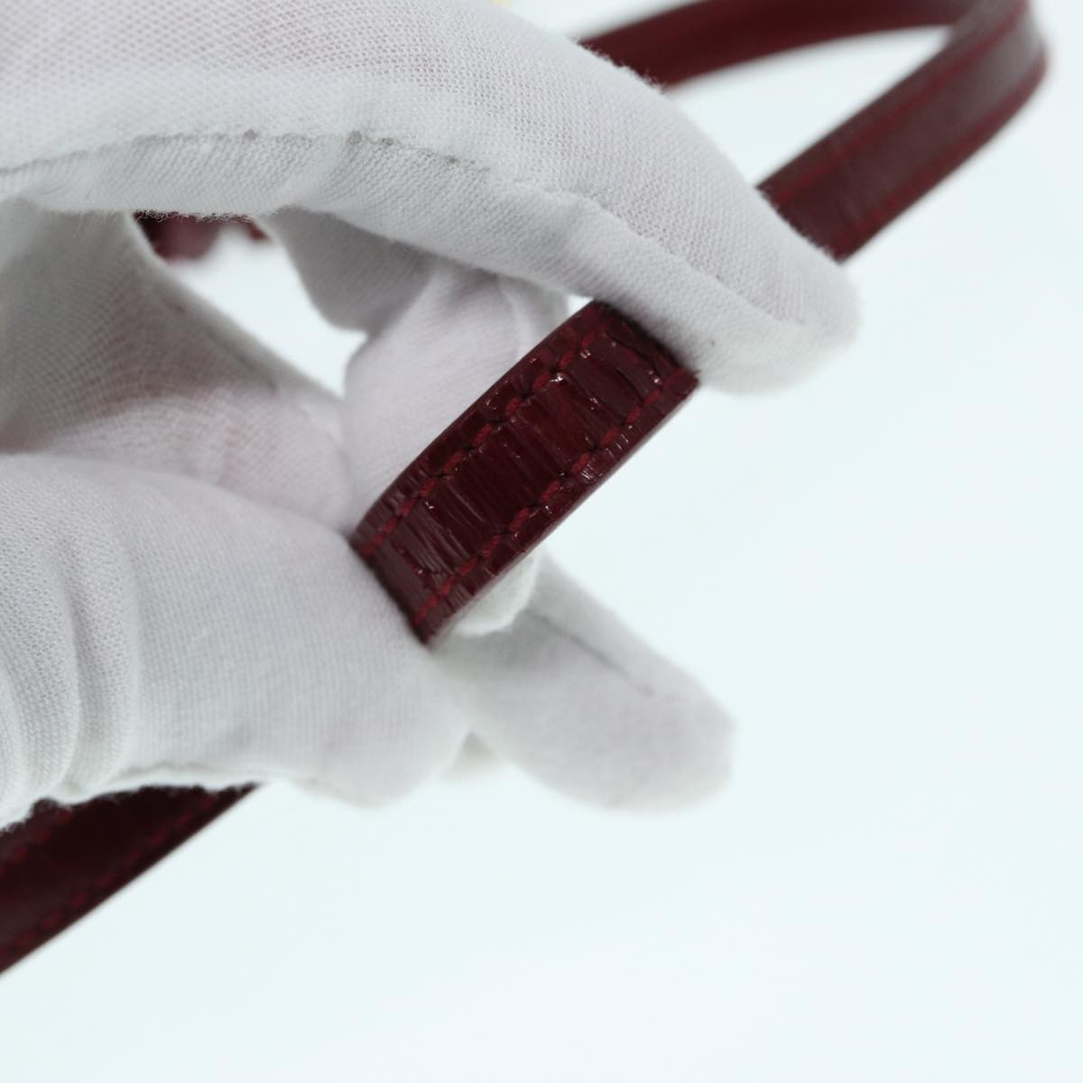 Christian Dior Canage Accessory Pouch Leather Red Gold Auth ep5334