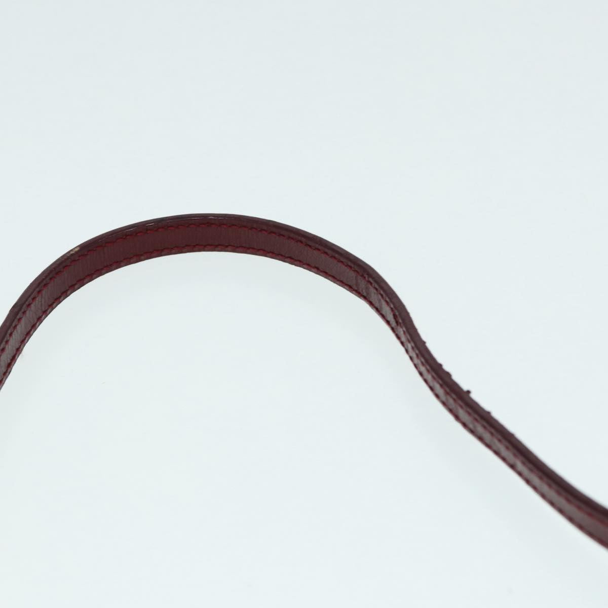 Christian Dior Canage Accessory Pouch Leather Red Gold Auth ep5334