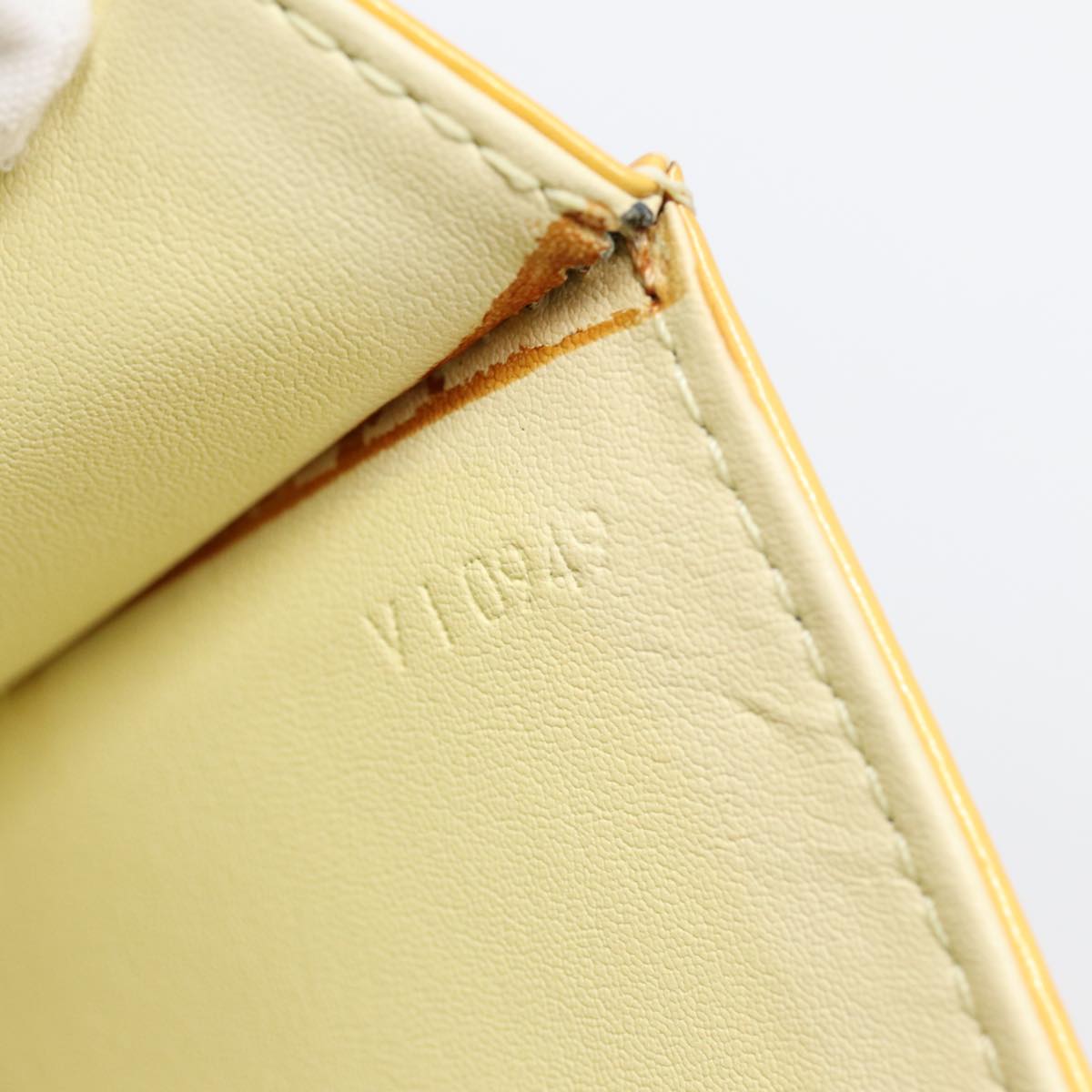 LOUIS VUITTON Monogram Vernis Spring Street Bag Lime Yellow M91068 Auth ep5343